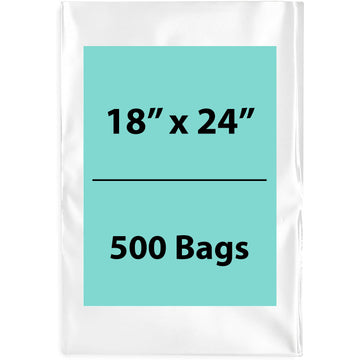 Clear Poly Bags 2 Mil Size: 18 inch (width) X 24 inch (Height) Pack of 500 Bags